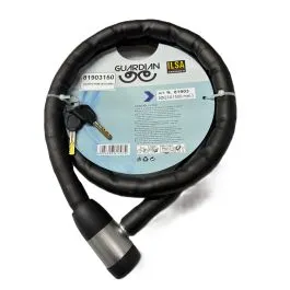 Lucchetto antifurto moto bici 23 x 1500 mm antipolvere nero Pitone Guardian Isla