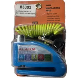 Bloccadisco antifurto moto sonoro diametro 10 cromato cavo memo e custodia Ilsa