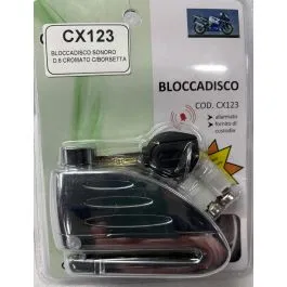 Bloccadisco antifurto moto sonoro diametro 6 cromato con custodia Ilsa cx123