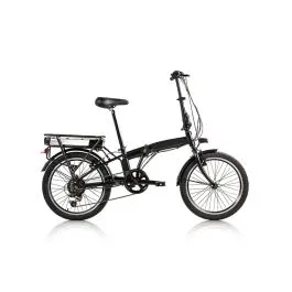 Bici e-bike 20 folding pieghevole elettrica acciaio nera 6 speed 36V FLYWHEEL