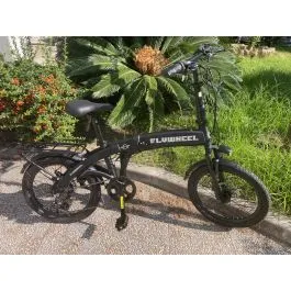 Bici e-bike 20 folding pieghevole alluminio nera 6 speed front disk 36V FLYWHEEL