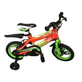 Bici 12 mtb power per bambino arancio verde con 2 freni e gomme ad aria