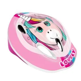 Casco bici omologato Junior UNICORNO Rosa Taglia S 48/52 cm bambina