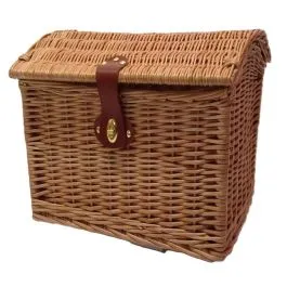 Cestino in vimini per bici rettangolare marrone 42 x 30 x 22/28