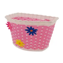 cestino bici bimba in plastica rosa