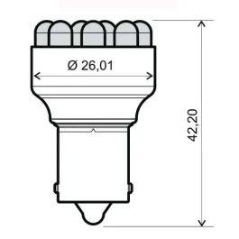 lampada led 12v arancio ba15s s25 12
