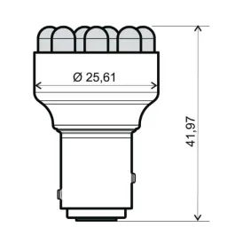 lampada led 12v blu bay15d 12 led dual