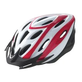 Casco ciclismo RIDER per adulto calotta out-mould taglia L bianco grafica rossa