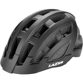 casco bici con luce posteriore compact lazer dlx nero opaco taglia unica 54-61