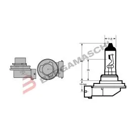 lampada 12 55 h11 alogena blu luce bianca osram