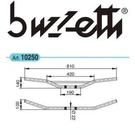manubrio moto cross acciaio universale diametro 22