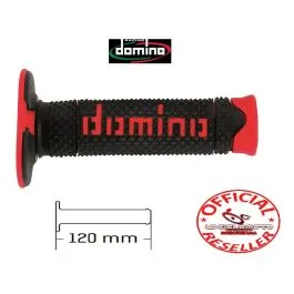 coppia manopole moto cross domino nero - rosso