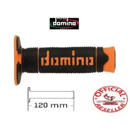 coppia manopole moto cross domino nero - arancio