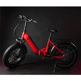 E-bike FAT 20" Pieghevole FLEX FLAP Rossa in Alluminio con Batteria 48V