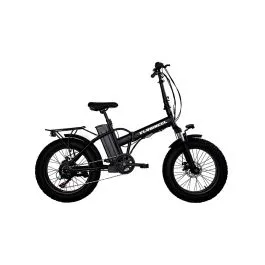 Bici 20 E-BIKE FLYWHEEL FATBIKE ELETTRICA PIEGHEVOLE NERA 6 speed Motore 250W