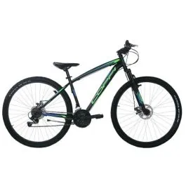 bici 29 mtb coppi 21 v nero verde h43 a disco forcella ammortizzata