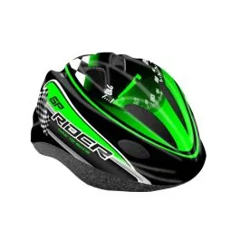 casco bici ragazzo gp rider nero verde taglia m 52/56 cm