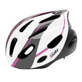 Casco bici snake 2 taglia m bianco / rosa / nero