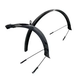 Coppia parafanghi bici CITY BIKE 26/28" x 53 mm Nero MVTEK