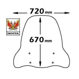 Parabrezza Yamaha Neo's ovetto 50 2007-2011 attacchi inclusi ISOTTA E56