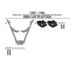 Attacco staffe portabauletto HONDA X-ADV 750 17-20 GIVI 1156FZ