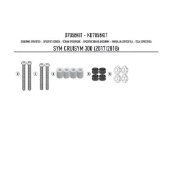 Kit di attacchi SYM Cruisym 300 (17 > 23) per parabrezza 7056DT GIVI D7056KIT