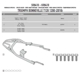 Attacco posteriore bauletto MONOKEY® o MONOLOCK® TRIUMPH Bonneville T100 T120