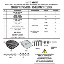 Attacco Bauletti con Piastra Monokey Givi Benelli TRK 702 702X 2023 2024