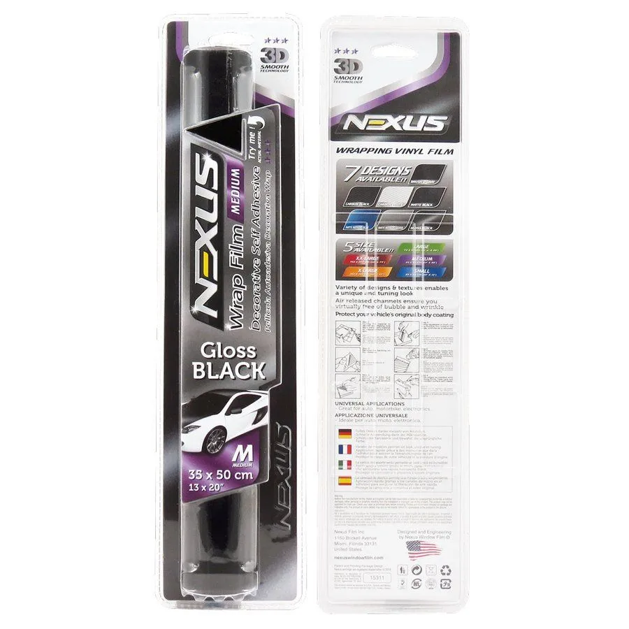 Pellicola Nero Lucido Medium 35x50cm - Pellicola adesiva wrapping - Nero lucido