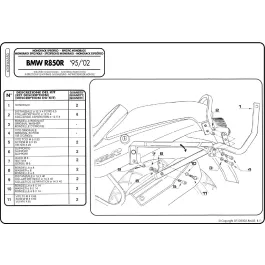 Attacco posteriore specifico per bauletto MONOKEY® o MONOLOCK® « bmw r850 r110