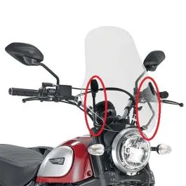 attacchi parabrezza ducati scrambler