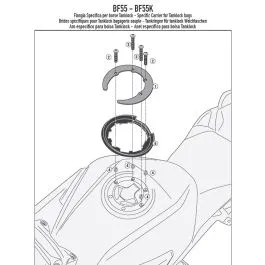 Flangia per borse da serbatoio VOGE Brivido 300 R TANKLOCK TanklockED Givi bf55