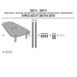 Portapacchi supporto bauletto KYMCO Agility 300 350 R16 19-23 GIVI SR6114