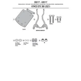 attacco bauletto Monolock o Monokey per Kymco modello DT X360 Givi SR6117