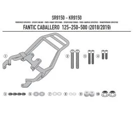Attacco posteriore portabauletto fantic caballero 125-250-500 Givi SR9150