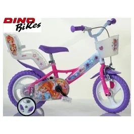 Bici 12 winx per bambina rotelle cestino porta bambola e parafanghi Dino Bikes
