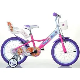 Bici 14 Winx bambina con rotelle cestino porta bambola e parafanghi Dino Bikes