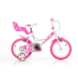 Bici 14 little heart bambina con rotelle cestino porta bambola Dino Bikes