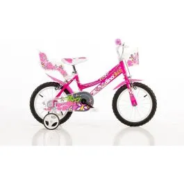 Bici 16 flappy per bambina rotelle cestino porta bambola parafanghi Dino Bikes