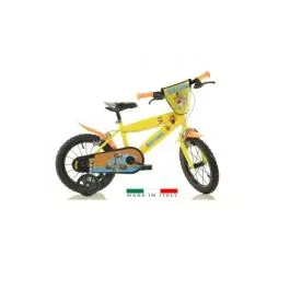 Bici 14 era glaciale per bambino con scudo rotelle e parafanghi Dino Bikes