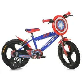 Bici capitan america 14 per bambino con scudo rotelle parafanghi Dino Bikes