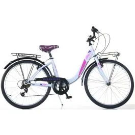 Bici 26 venere olanda city bike da passeggio 6 velocità bianco rosa dino bikes