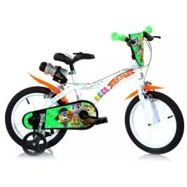 Bici 44 gatti per bambino 14 con scudo rotelle borraccia parafanghi Dino Bikes