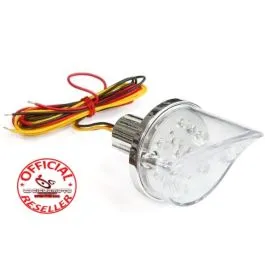 fanale posteriore stop moto universale vetro trasparente a led diametro 5,5 cm