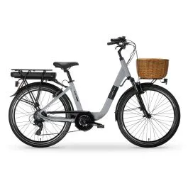 Bici City Bike e-bike Elettrica RHEA Lady 26 pollici 6 velocità grigio MBM