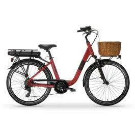 Bici City Bike e-bike Elettrica RHEA Lady 26 pollici 6 velocità rossa MBM