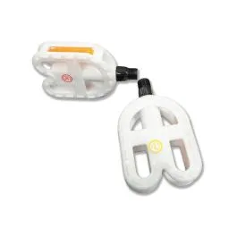 Coppia pedali bianchi per bici bambino Dino Bike in resina con catarifrangente