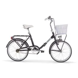 Bici Angela Pieghevole 20 1 velocità Nera carbike MBM Cestino Opzionale