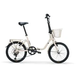 Bici 20 pieghevole kangaroo crema carbike 6 velocità