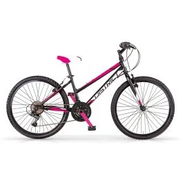 Bici District 20 nero opaco e fucsia fluo 6 velocità donna ragazza bambina mbm